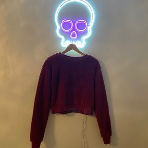 Burgundy Cropped Sweater